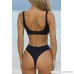 ＡＫ Swimsuit AK Womens Tie Knot Front High Waist Thong Bandage 2PCS Bikini Sets Beachwear Black B07CNXN6DF